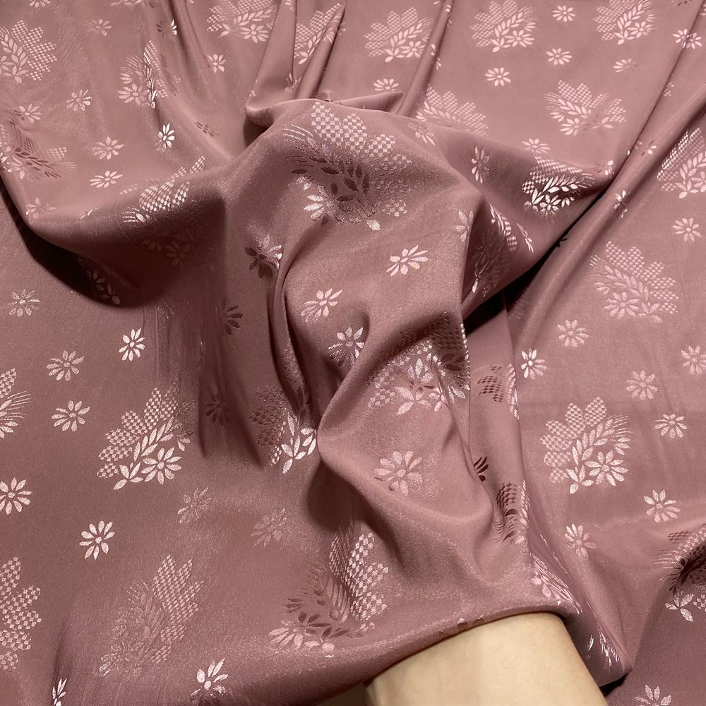 Stretch Imitation Acetic Acid Jacquard Fabric Flower Printed By Meter for Wedding Dress Clothes Skirt Cheongsam Sewing Cloth Red