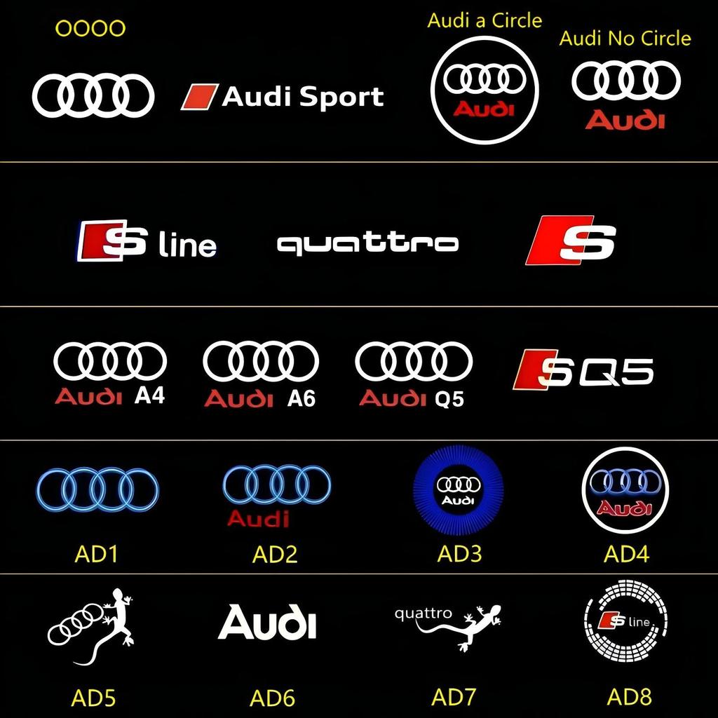 For Audi C5 Car Projector Lamp LED Auto Door Welcome Light For Audi A4 A3 8V 8P 8L A6 C5 C6 C7 A5 A7 SQ5 Q3 Q5 Q7 S3 S4 S5 RS Sline Quattro