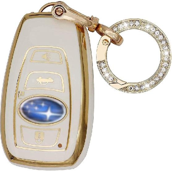 Elegananccy for Subaru Key Fob Cover, Soft Full Protection Key Case Shell with Keychain Compatible with Ascent BRZ Crosstrek Forester Impreza Legacy