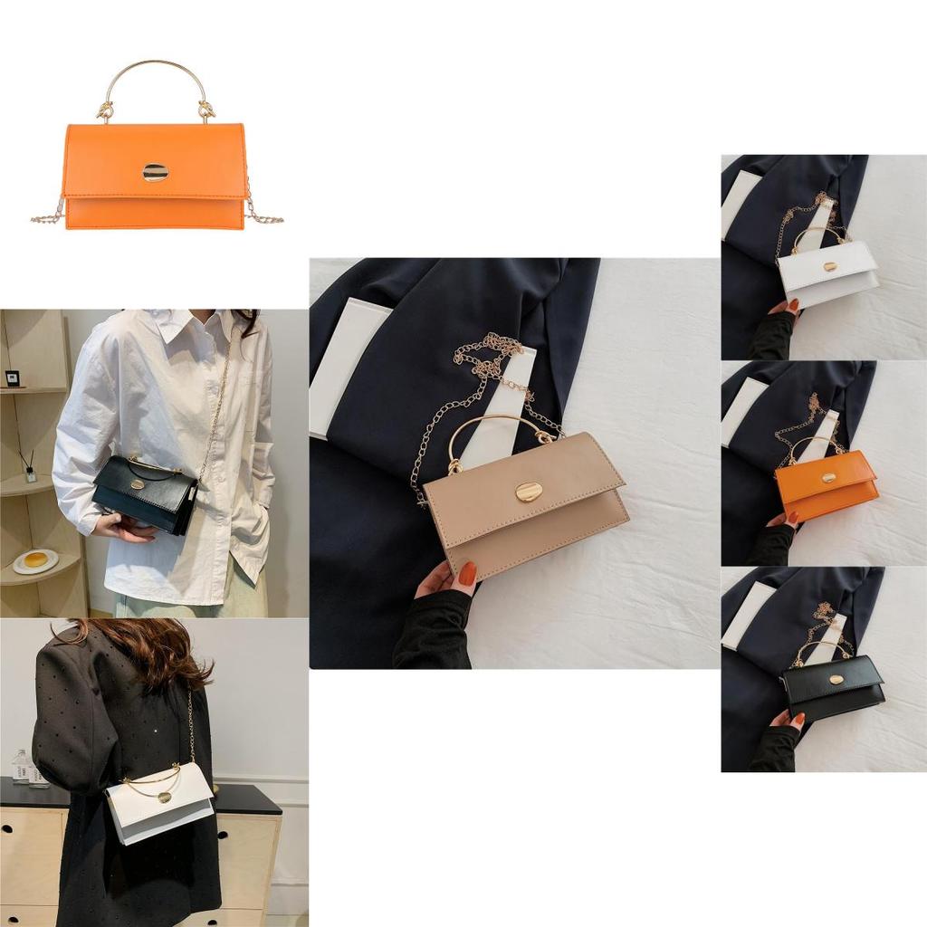 Fashionable Street Style Pu Leather Chain Shoulder Bag Beautiful Square Crossbody Bag