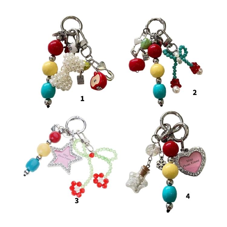 Elegant Beaded Bowknot Keychain Accessory Portable for Women Handbags Phone Charm Trendy Styles Special Gifts Ideas