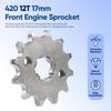 420 12T 17mm Motorcycle Front Engine Sprocket Compatible with 50cc 70cc 90cc 110cc 125cc 140cc 160cc Engine Honda TaoTao Loncin Roketa Coolster Sunl