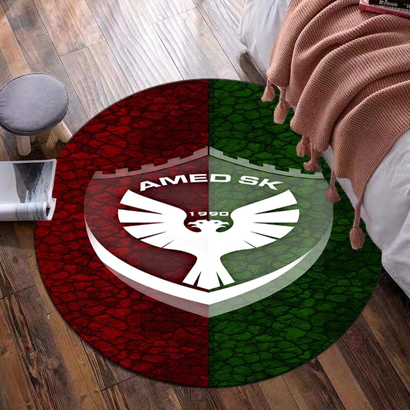 Amed Sk Crest Design Round Rug for Livingroom,Bedroom, Palyroom, Chair Rug, Area rug, Circle Carpet, Fan Christmas gift