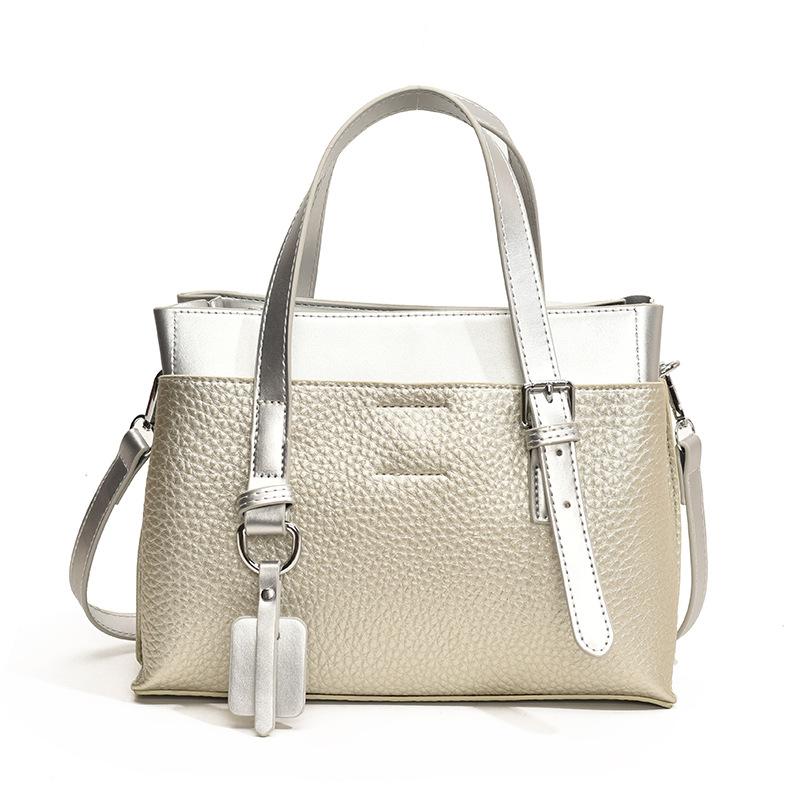 Fashion Texture Lychee Pattern Handbag Bag Women's New Tote Bag Commuter Shoulder Messenger Bag