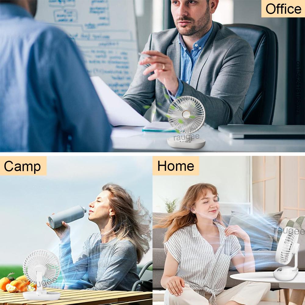 Portable Desk Fan Mini Desktop Fan Small Table Fan USB Rechargeable Quiet Air Circulator Electric Desk Fan with Digital Display