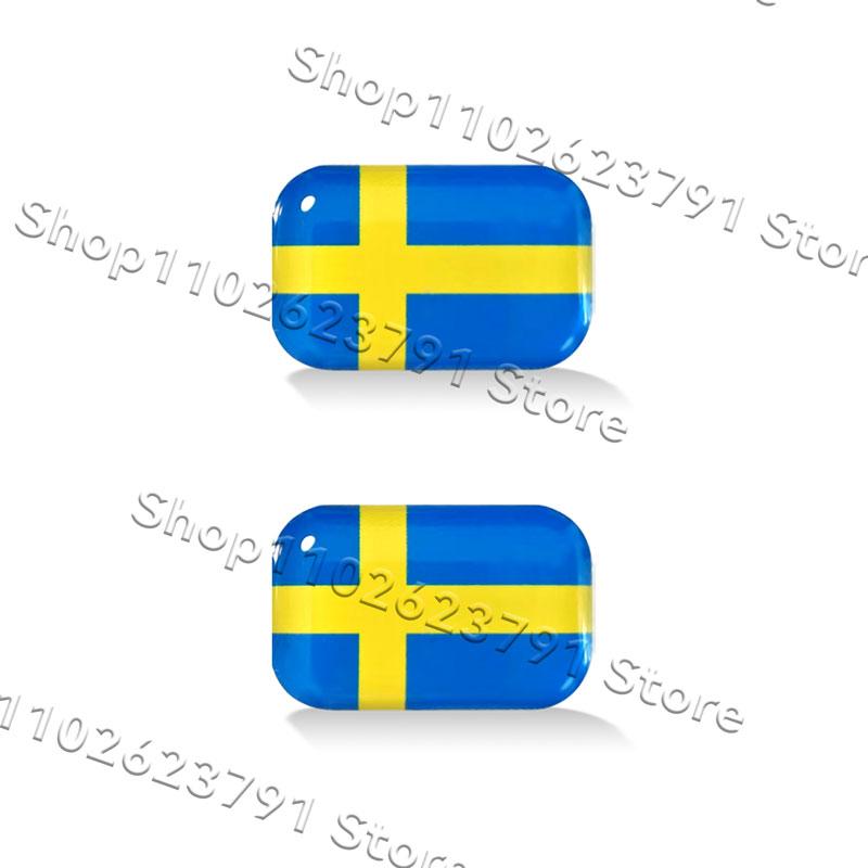 4 pièces Créatif 3D Époxy Silicone Drapeau Suédois Emblème Poignée de Porte de Voiture Autocollant Décoratif Pour Volvo XC40 XC60 XC90 V60 V40 S90 S60