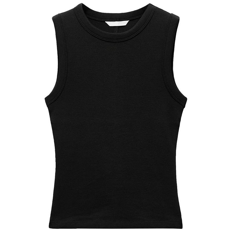 Zaprha 2025 Autumn New Fashion Casual All-matching Slim fit Rib round Neck Sleeveless Top 4424300