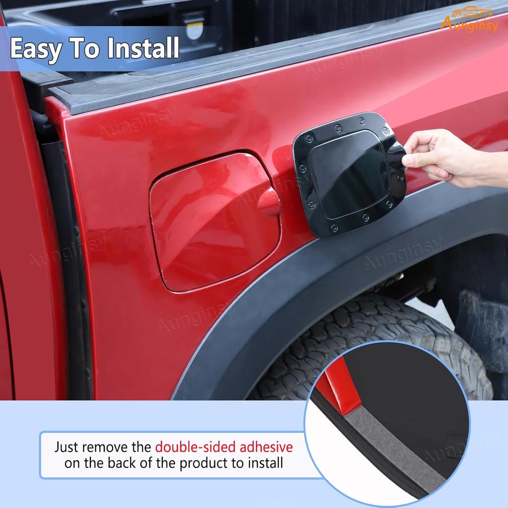 Aunginsy Car Fuel Tank Cap Trim Cover Compatible with Toyota Tacoma 2016-2023 Pickup Fuel Filler Oil Gas Cap Door Scratches Protection Lid Cover