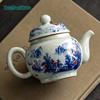 Antique Blue And White Chinese Ruyi Teapot Household Ceramic Ice Crack Glaze Old Clay Single Pot Chinese Style Kung Fu Tea Set