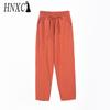HNXC 9 Color Pure Cotton Nine Point Trousers Spring Summer Slim Straight Loose Casual Pants Women Solid Color Harem Pants