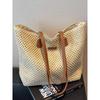 Large Capacity Straw Bag Women 2025 New Summer Versatile Commuter Woven Bag Seaside Vacation Beach Tote Bag