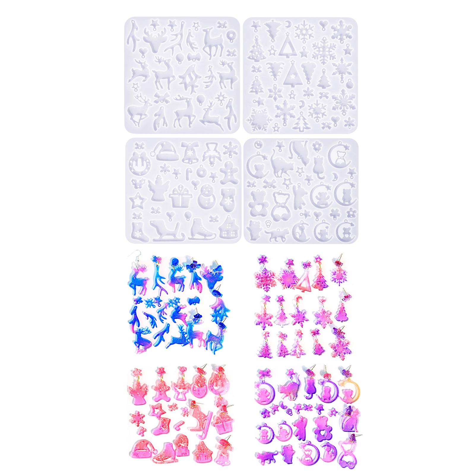 

Силиконовые формы для сережек рождественской серии. Самодельные серьги с рождественскими узорами. Силиконовые формы для поделок.