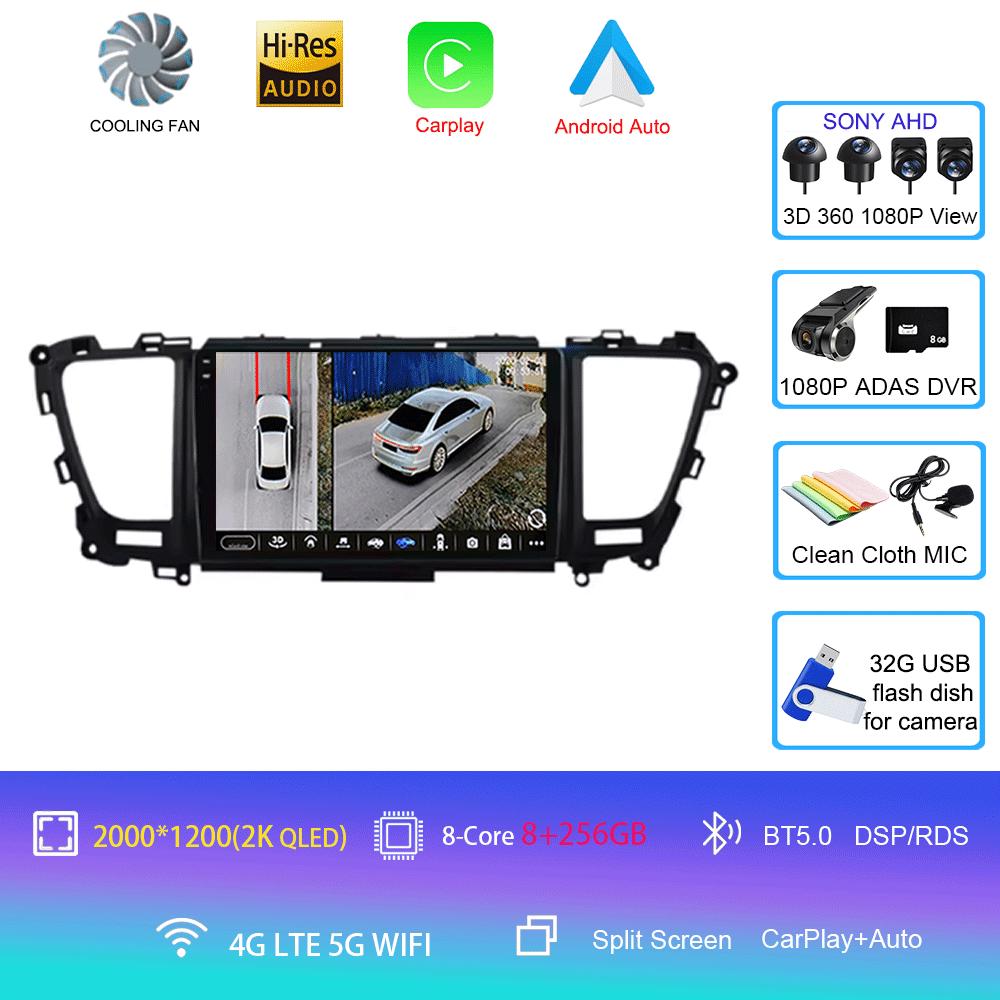 For Kia Carnival YP Sedona 2014 2015 2016 2017 2018 2020 2 Din Multimedia Android 14 Car Radio 4G Wifi GPS DVD BT Carplay