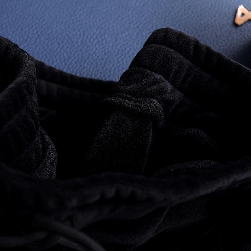 2023 Dámské nadměrné kalhoty s vysokým pasem a širokými nohavicemi podšité fleecem ze zlatého sametu - Podzimní/Zimní kolekce