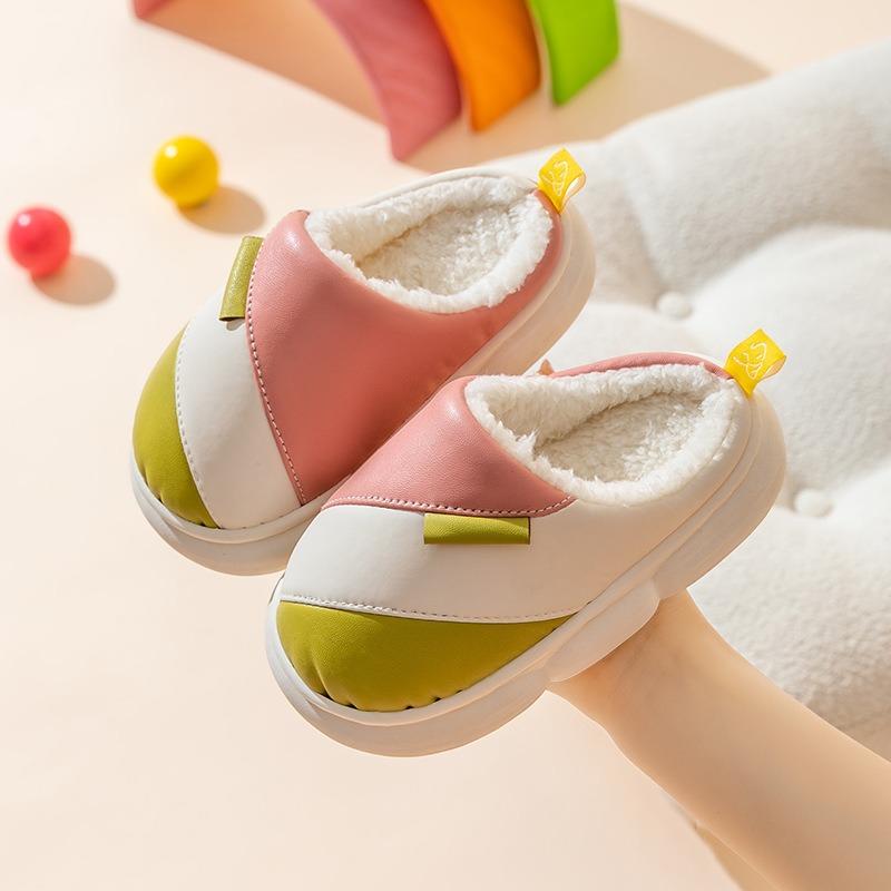 Детские хлопковые тапочки зимние для дома с плюшевой подошвой 27 розовый 2109₽