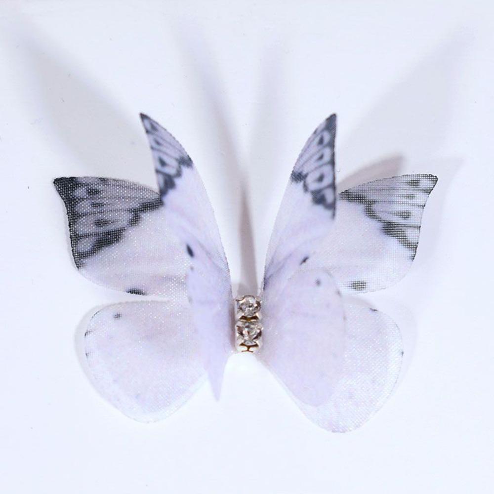 50pcs Gradient Color Fairy Chiffon Butterfly 3D Sewing Craft Decoration  Garment Design Materials