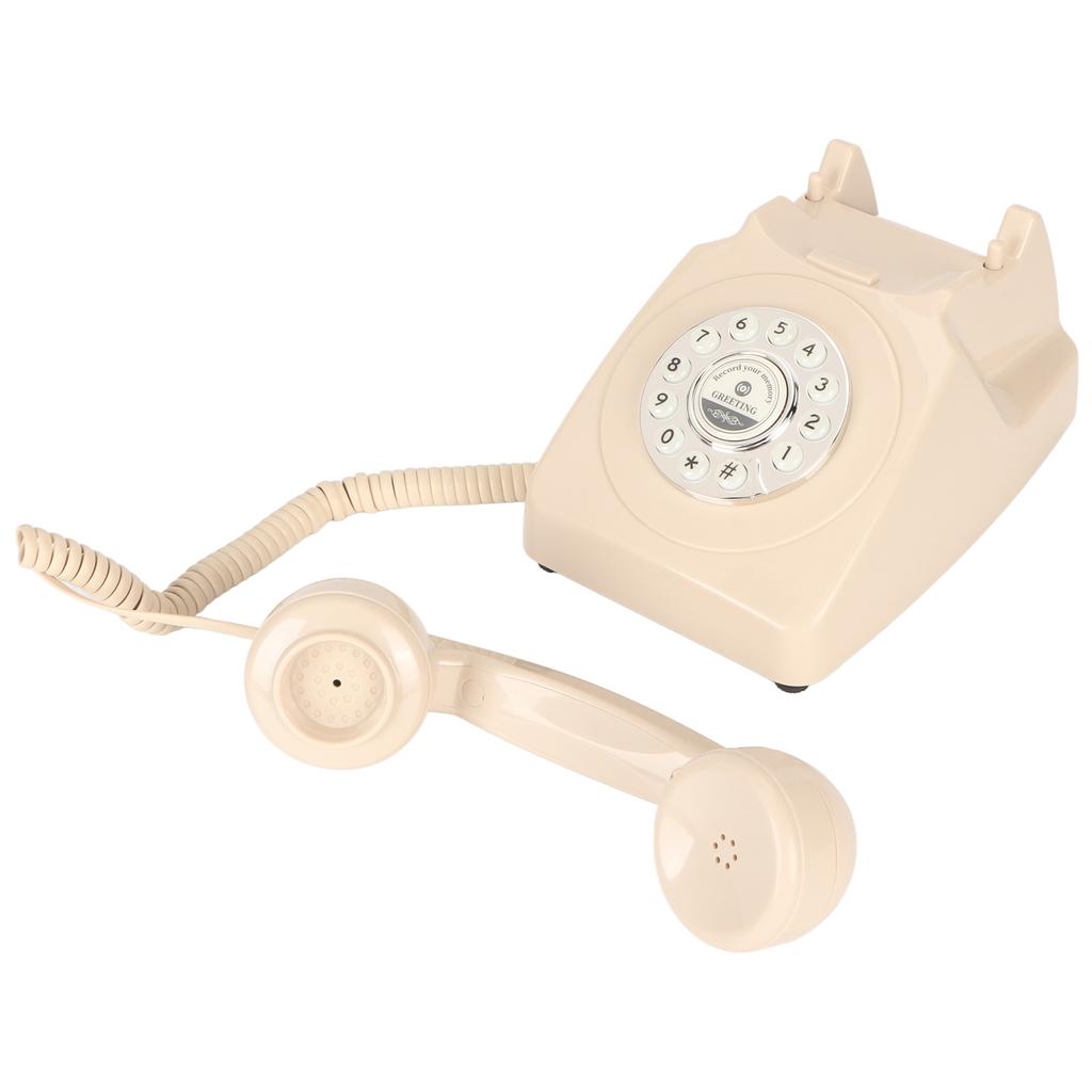Vintage Telephone Push Button Dialing Sound Message Record Retro Landline for Wedding Party Home