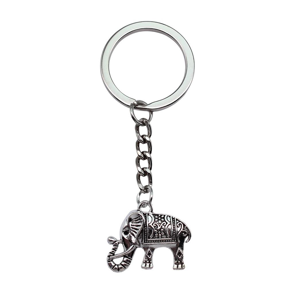 Pendants Elephant Charm Keychain Animal Theme Key Ring 28mm