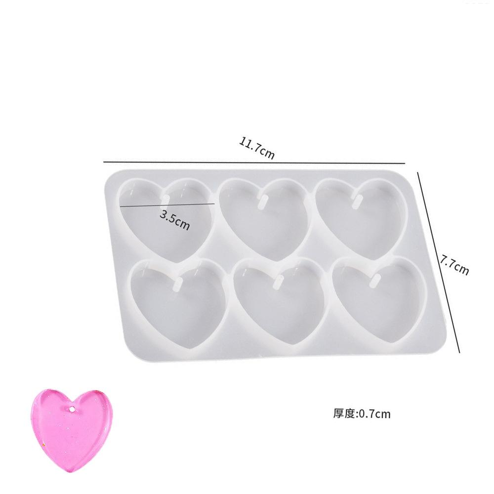 

Heart Butterfly Shape Earring Pendant Silicone Mold DIY Creative 6 Holes Keychain Uv Epoxy Resin Mold Jewelry Making Accessories