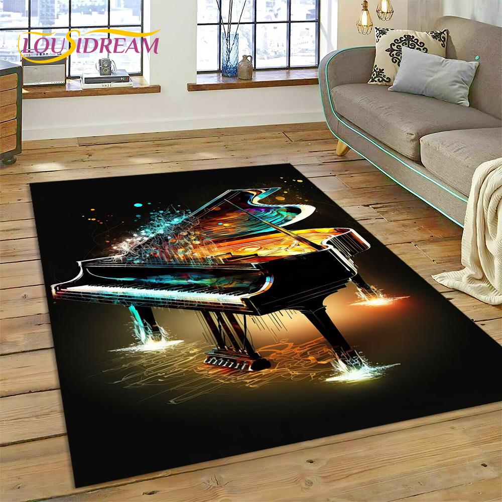 3D Dream Piano Key Music Instrument Cartoon Area Rug Duży, Dywan do Domu Salon Sofa Wycieraczka Dekoracja, Dziecięca Mata Antypoślizgowa Podłogowa
