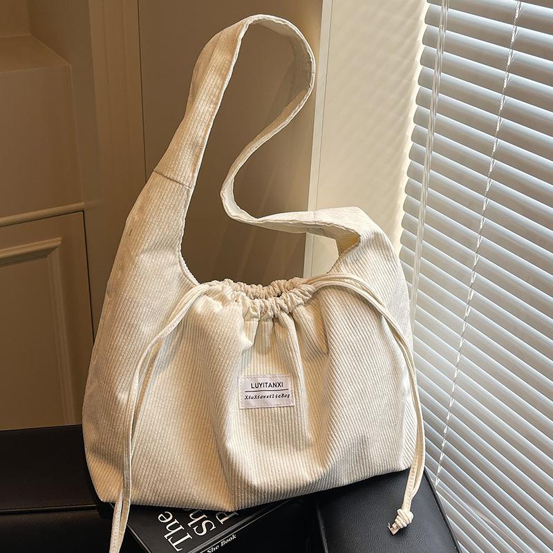 Autumn and Winter High-end Corduroy Underarm Bag for Women's Bag New Large Capacity Tote Bag Simple Shoulder Bag