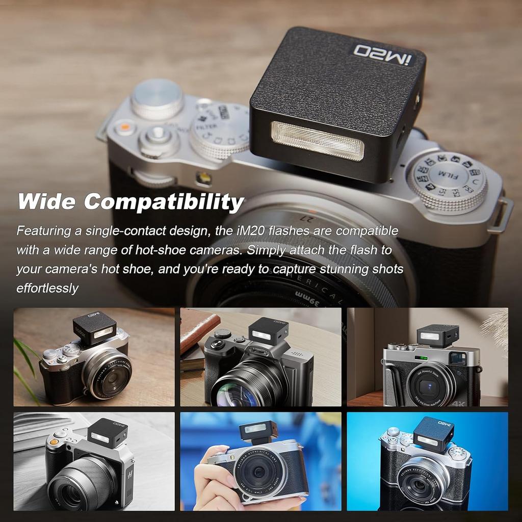 Godox iM20 Mini Camera Flitser Speedlite - 470 mAh/Type-c Opladen/440 Volle Vermogen Flitsen/3s Herlaadtijden/5 Vermogensniveaus/Handmatig, Camera Flitser voor Sony...