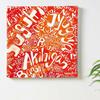 Art Deli Red And Orange Fabric Wall Art Panel, 57 x 57 cm