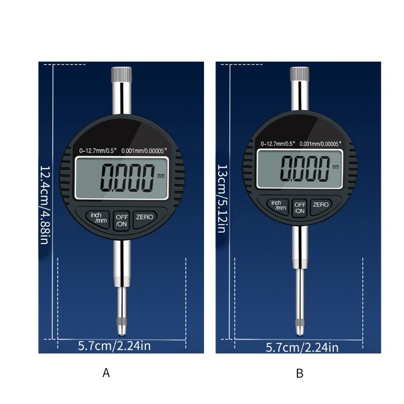 Electronic Digital Dial Indicator 0-12.7/25.4mm Digital ProbeIndicator Dial Test Gauges HighsResolution 0.001mm/0.00005"