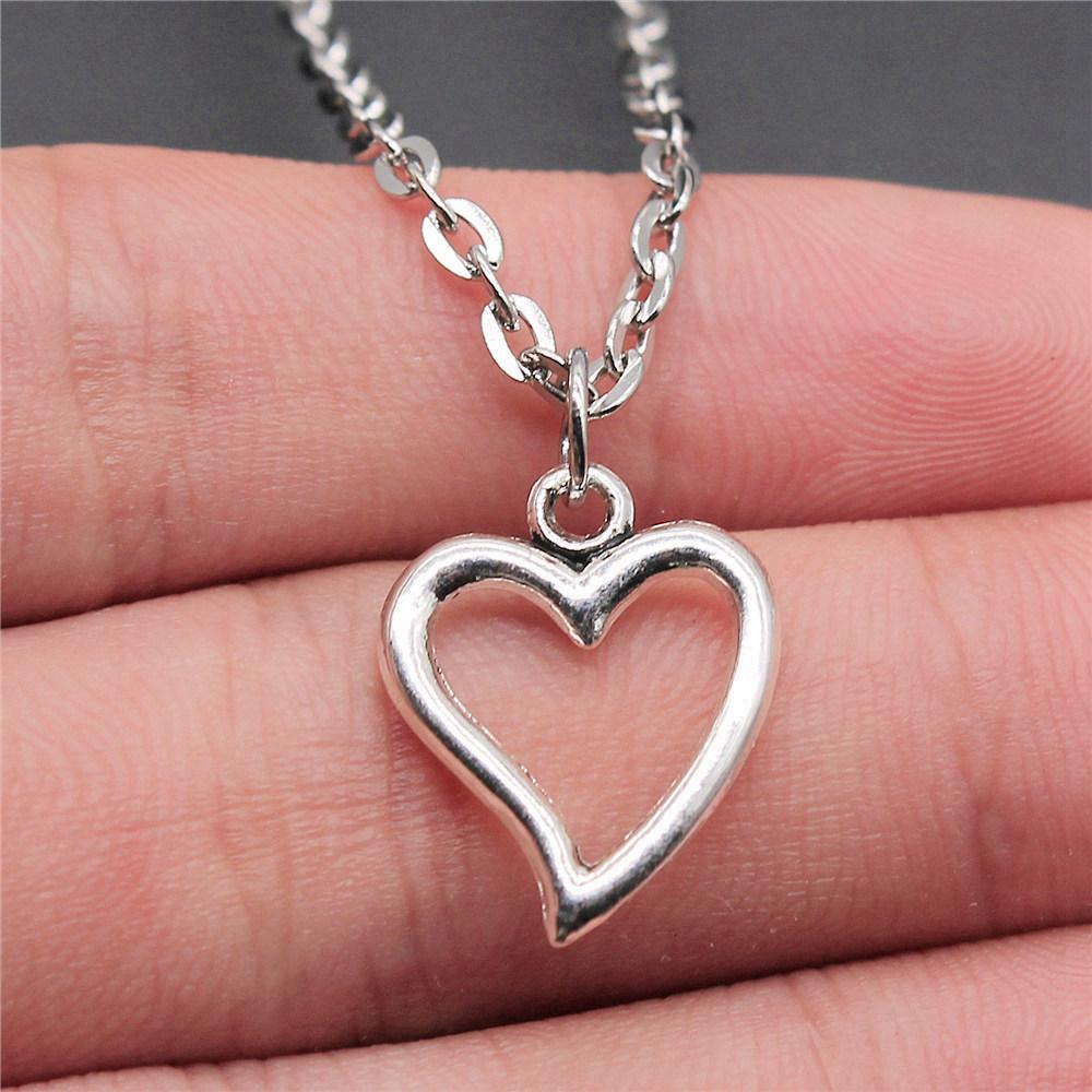 Necklace On The Neck 43cm Chain Peach Heart Nameplate Wedding Jewelry Findings QN057