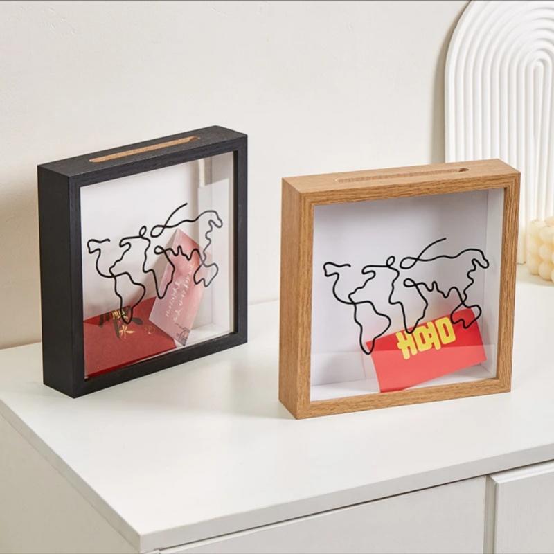 Acrylic Storage Frames Concert Plane Tickets Stub Box Travel Memory Case Postcards Photo Display Frame Desktop Wall Decoration