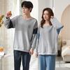 Autumn/Winter Couple's Pajamas: Women's Ins-Style and Men's Casual Loose Combed Cotton Two-Piece Set
