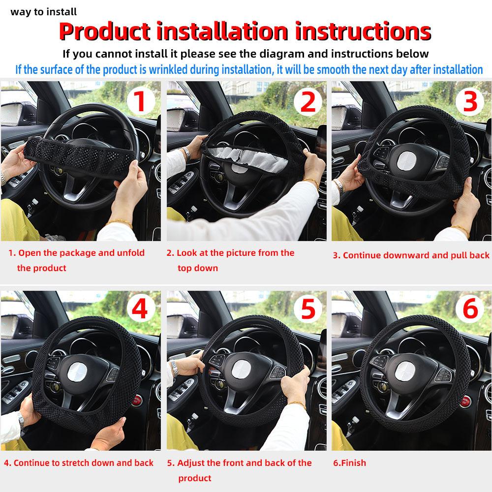 Ice Silk Three-dimensional Massage Mesh Breathable Car Without Inner Ring Steering Wheel Cover Accessories Suitable for 14.5-15 Inches