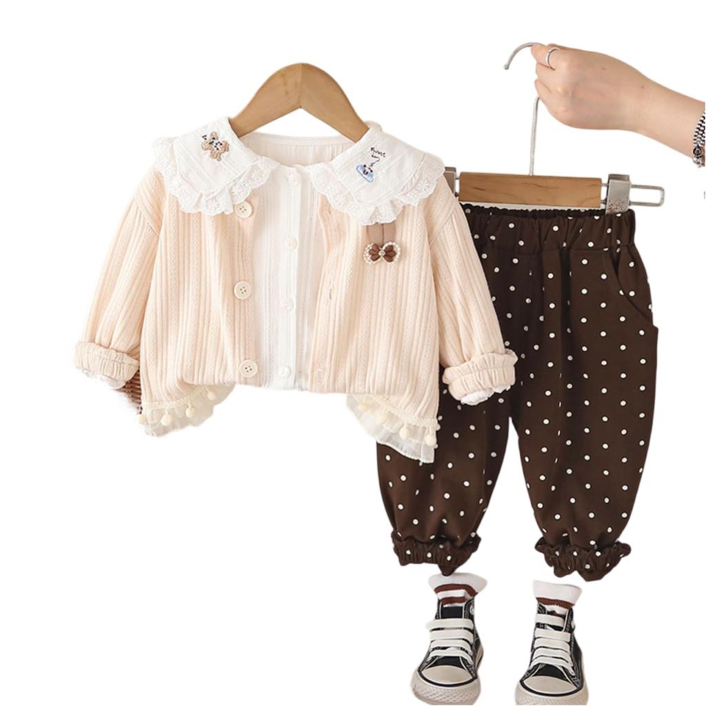 Kids Casual Long-Sleeve Set, Comfortable Daily Wear Outfits