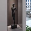 Figure Sculptures  Abstract Figure Art Sculpture Ornament Black Resin Sculpture Light Luxury TV Cabinet Home Decoration Crafts