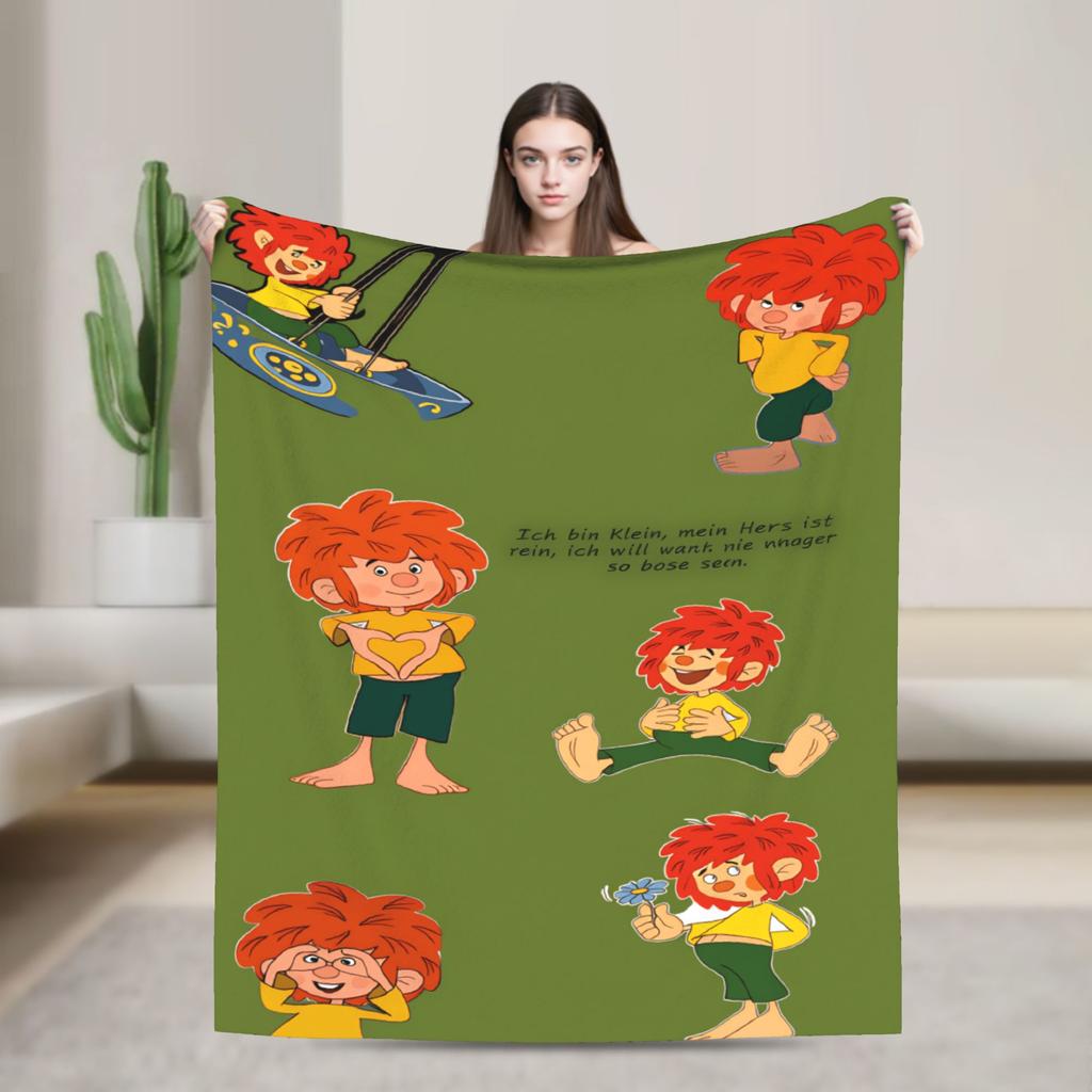 Warm Soft BlanketsGirls Boys Decorative P-Pumuckl Bedding Throws Flannel Bedspread For Couch Chair Fluffy Sofa Bed Cover