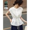 Demana Women's Ramie Lyocell Blend Belted Shirt