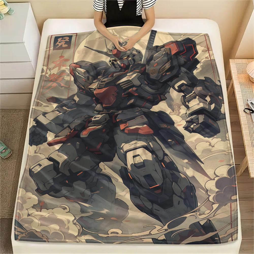 

Gundam Art Print Flannel Blanket, Suitable for Home Furnishing, Ideal Gift for Mecha Fans, Warm Comfortable Throw 75x90cm