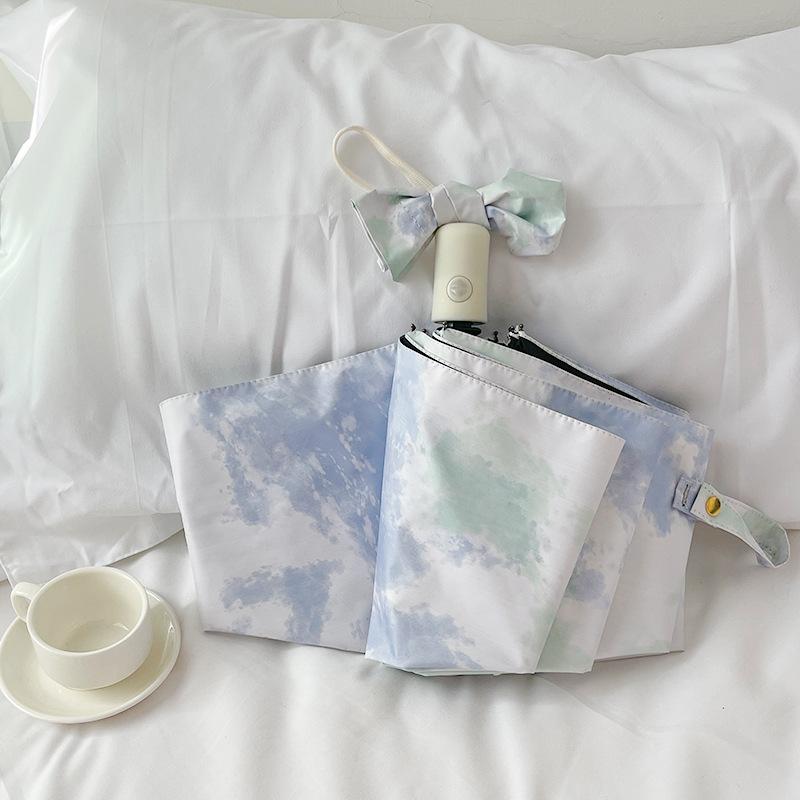 Instagram Style Sun Umbrella For Both Rain And Sunshine, Strawberry Rabbit Women'S Uv Resistant Fully Automatic Triple Fold Umbr