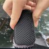 Lucullan Rubber Tire Shine Sponges Multi-Purpose Mesh and Microfiber Applicator Pad For Glass Scrubing and Drying