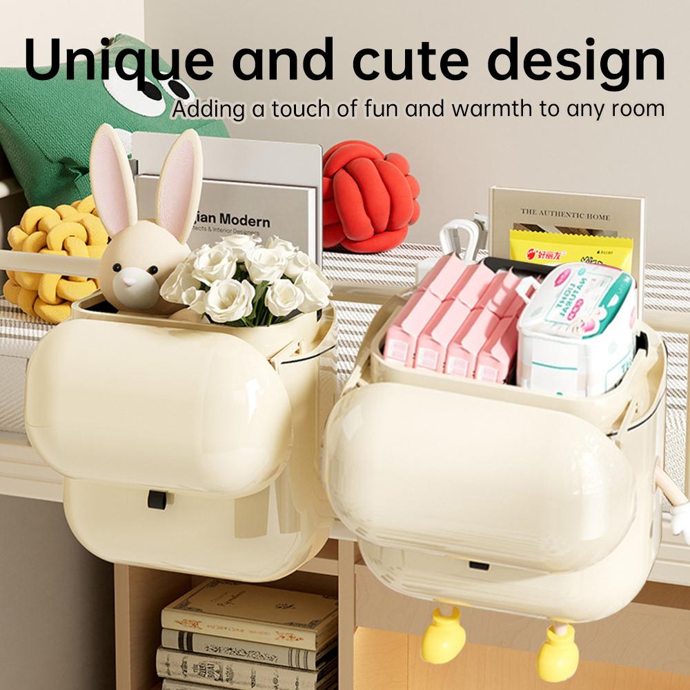 Household Hanging Garbage Bins Home Kitchen Bathroom Trash Can Multi Scene Storage Box 12L In Cream White Color and Cute Design