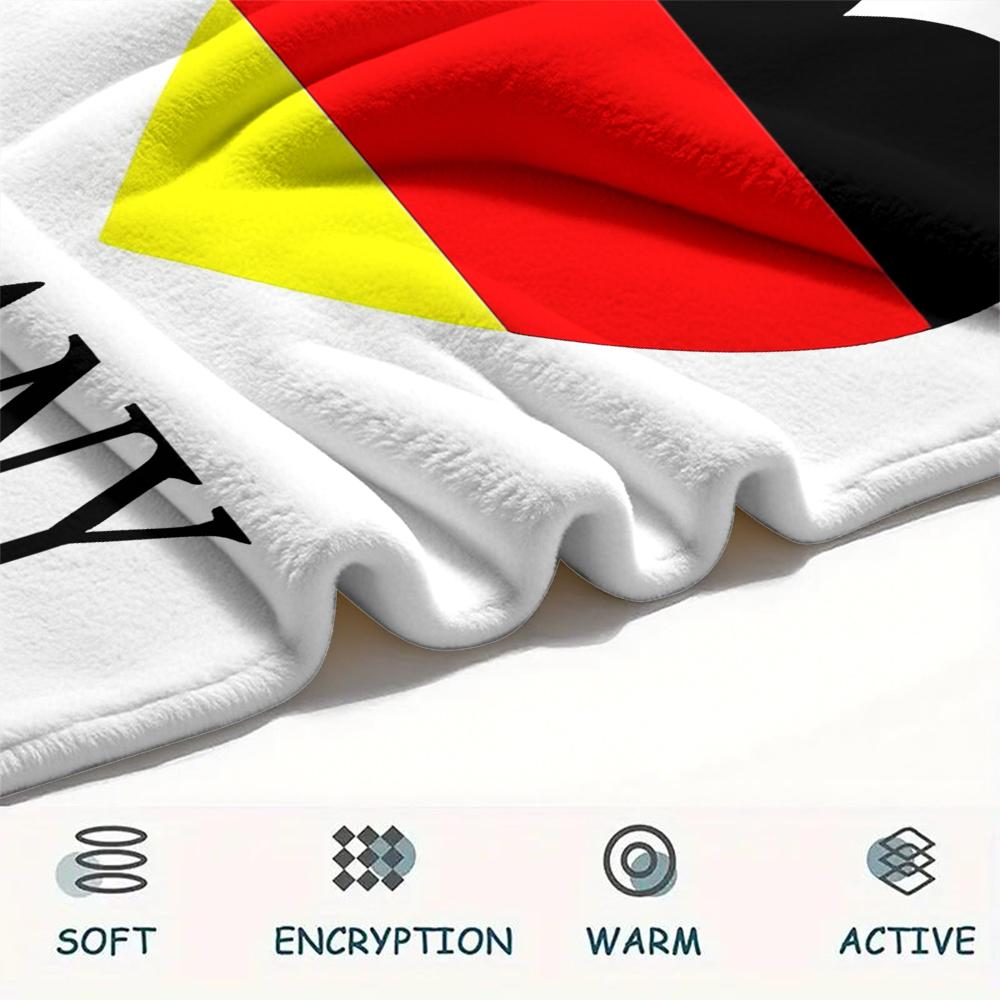 1PC Germany National Football Team Print Flannel Blanket, High Quality All Seasons, Home Decor, Warmth and Comfort, Perfect for Christmas Gifts