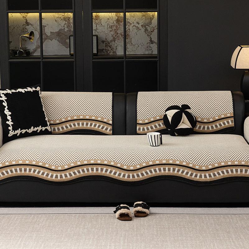 Premium Sofakissen Universal für alle Jahreszeiten Neu Gerade Reihe Sonderform Einteilig Fixiert Rutschfest Leder Sofaüberwurf