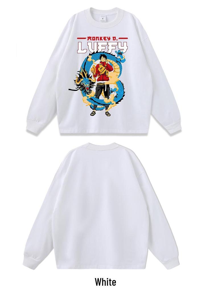 Vintage Washed Anime Street Style Long Sleeve Tee - Unisex