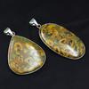 161.2 Ct Pair Pendant 925 Sterling Silver Fruit Jasper Pear-Oval CERTIFIED Gems My-334-k