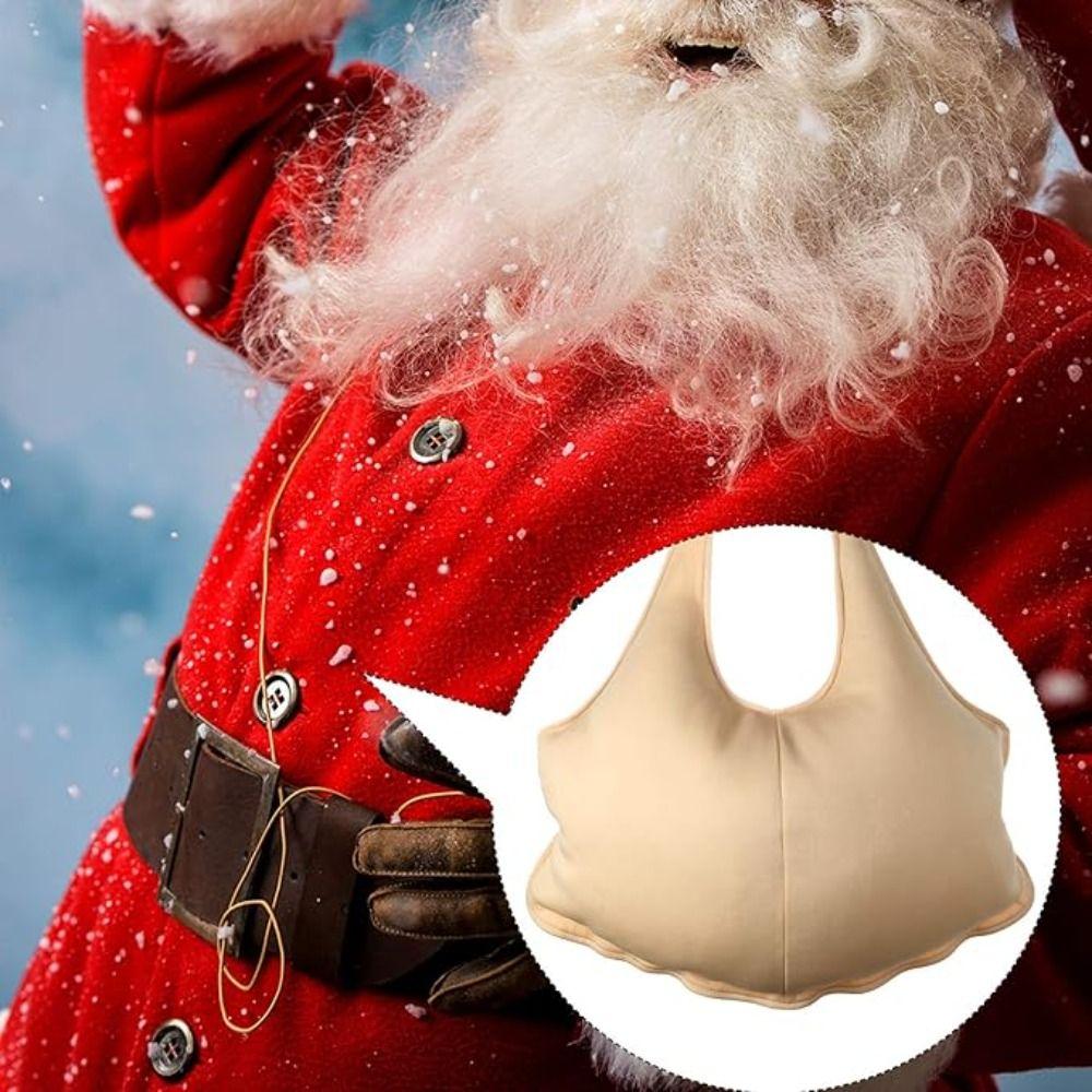 Polyester Santa Costume Christmas Cosplay Prop Fake Padded Belly Santa Suit Zipper Santa Costume