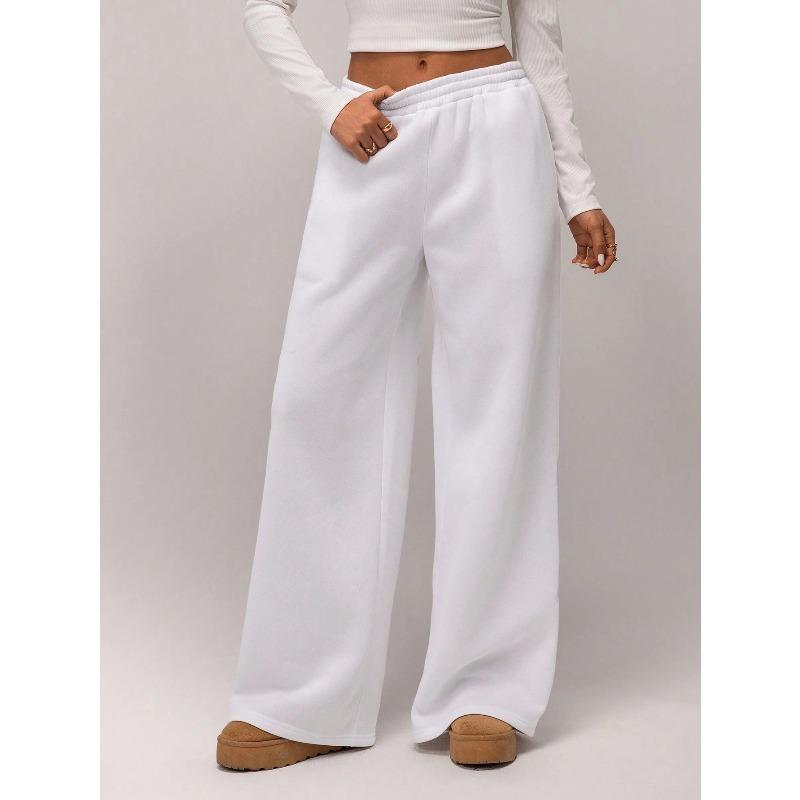 IHUASU Women's Fashion Casual Solid Color Print Pants & Capris