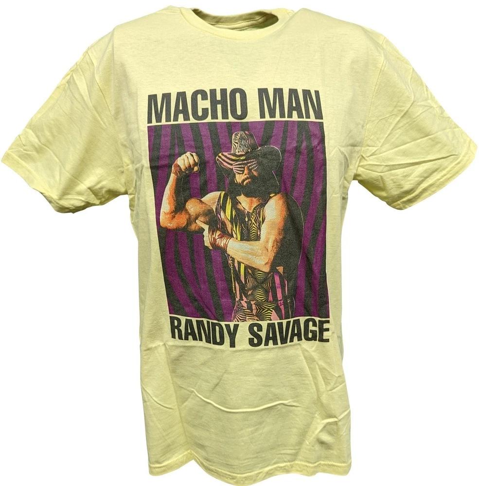 Macho Unisex Randy Savage Bicep Pose Unisexs Yellow Tshirt S