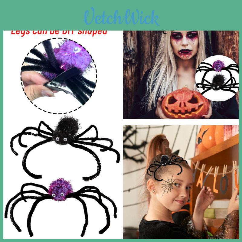Spider Hair Clips For Halloween Black Purple Large Spider Claw Clips For Thick Thin Hair Decorations