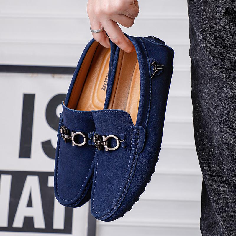 Scarpe da Uomo Slip-on in Pelle Scamosciata Fatte a Mano alla Moda Scarpe Basse Casual da Esterno Mocassini da Uomo Scarpe da Passeggio Ultraleggere Scarpe da Guida Antiscivolo