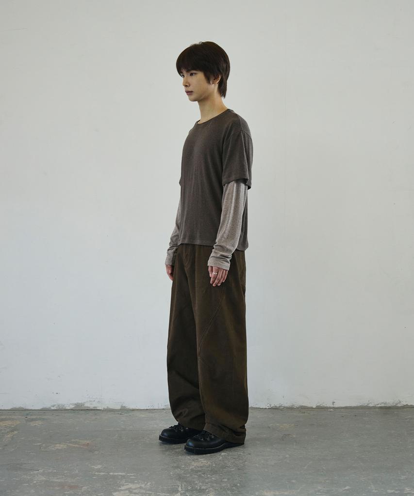 Seukeulaeteulpigsel Vtg Fade Dart Curved Line Cotton Pants [Brown]